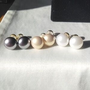 Elegant Faux Pearl Stud Earrings Set